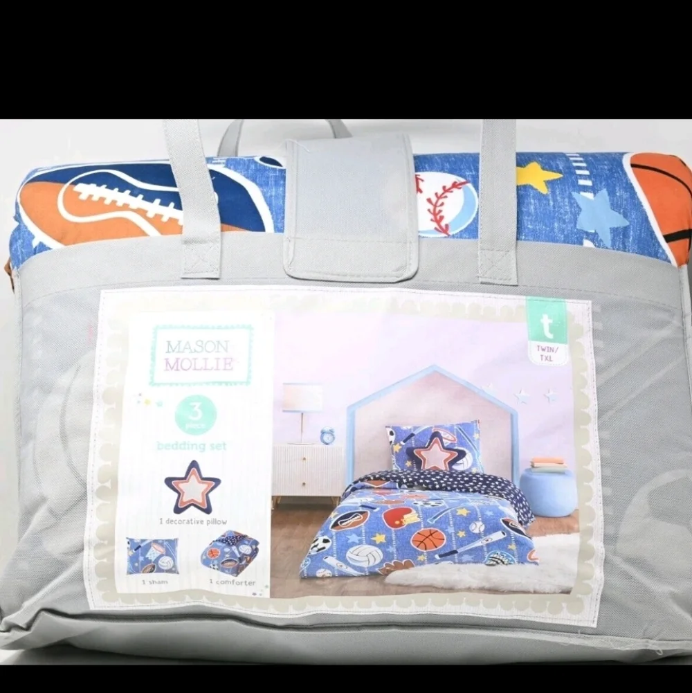 Mason & Mollie Sports 3-piece Bedding Set TWIN/TXL,  NWT